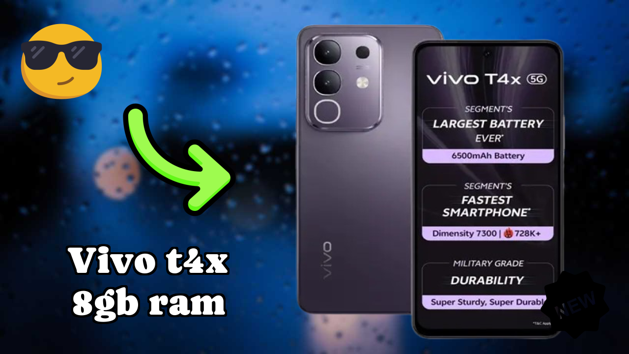 Vivo T4X 8GB RAM Display Size: 6.72 Inches (17.07 Cm) Screen Quality
